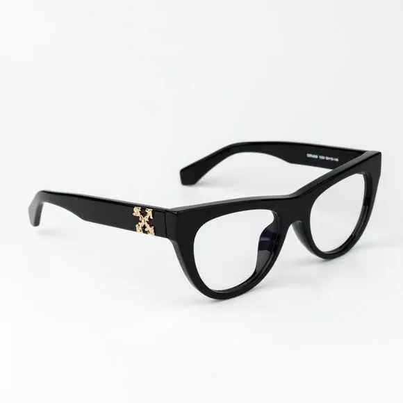 NEW Off-White STYLE 4 AF 11000 Black Blue Block Unisex Cat Eye Eyeglasses